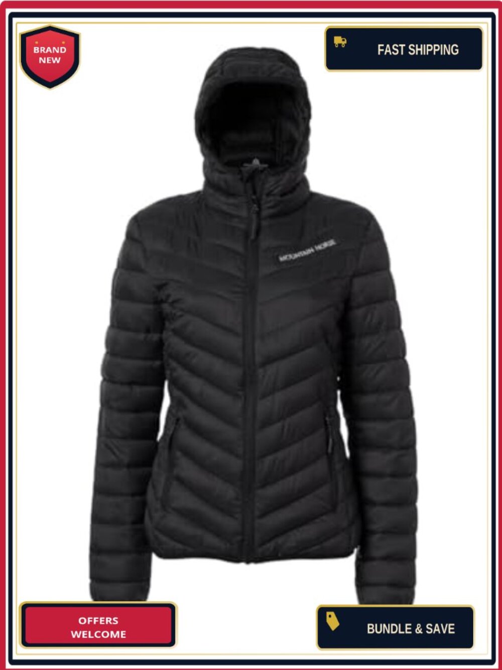 Quilted Lightweight Waterproof Windproof Hooded Zip Jacket
